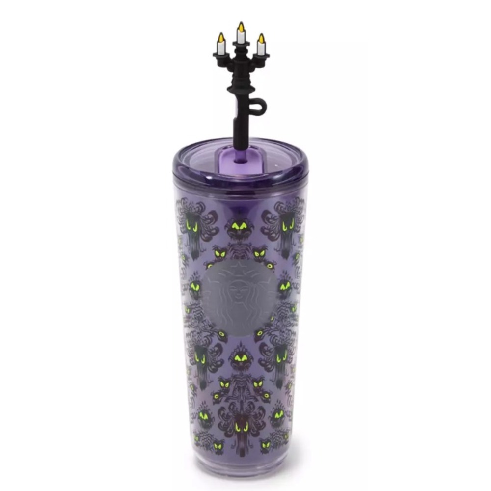 Disney Parks 2026 Starbucks Haunted Mansion Wallpaper Tumbler w/Straw TopperNWT